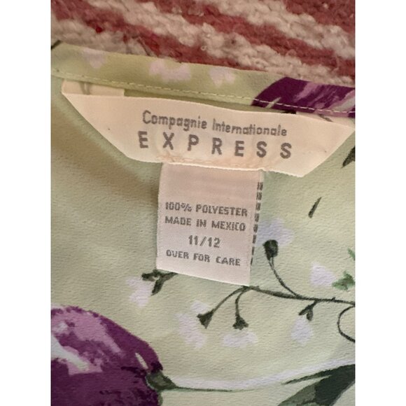 VTG Floral Maxi Slip Dress Express Spaghetti Straps Floral Womens Size 11/12 Y2K - Picture 3 of 5